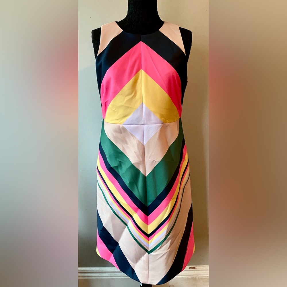J Crew Color Block Sleeveless Shift Dress. NWT. Size 10.
